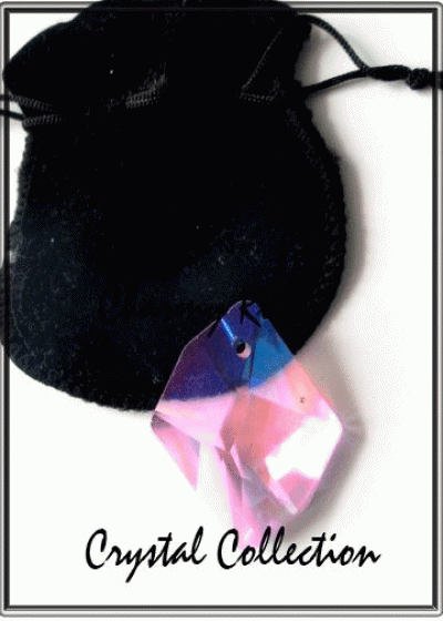 Медальон цвят Розов сапфир AB effect Art с държач размер 4 см